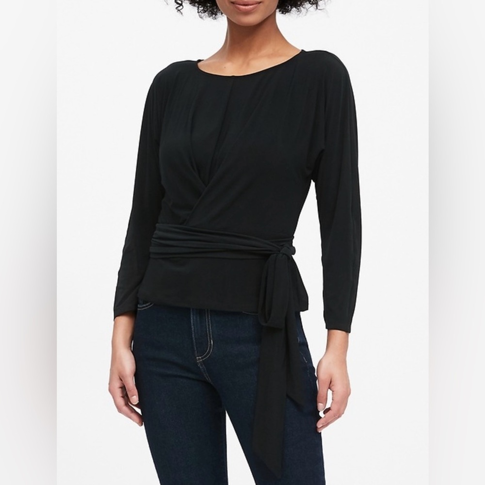 Banana Republic self-tie blouse